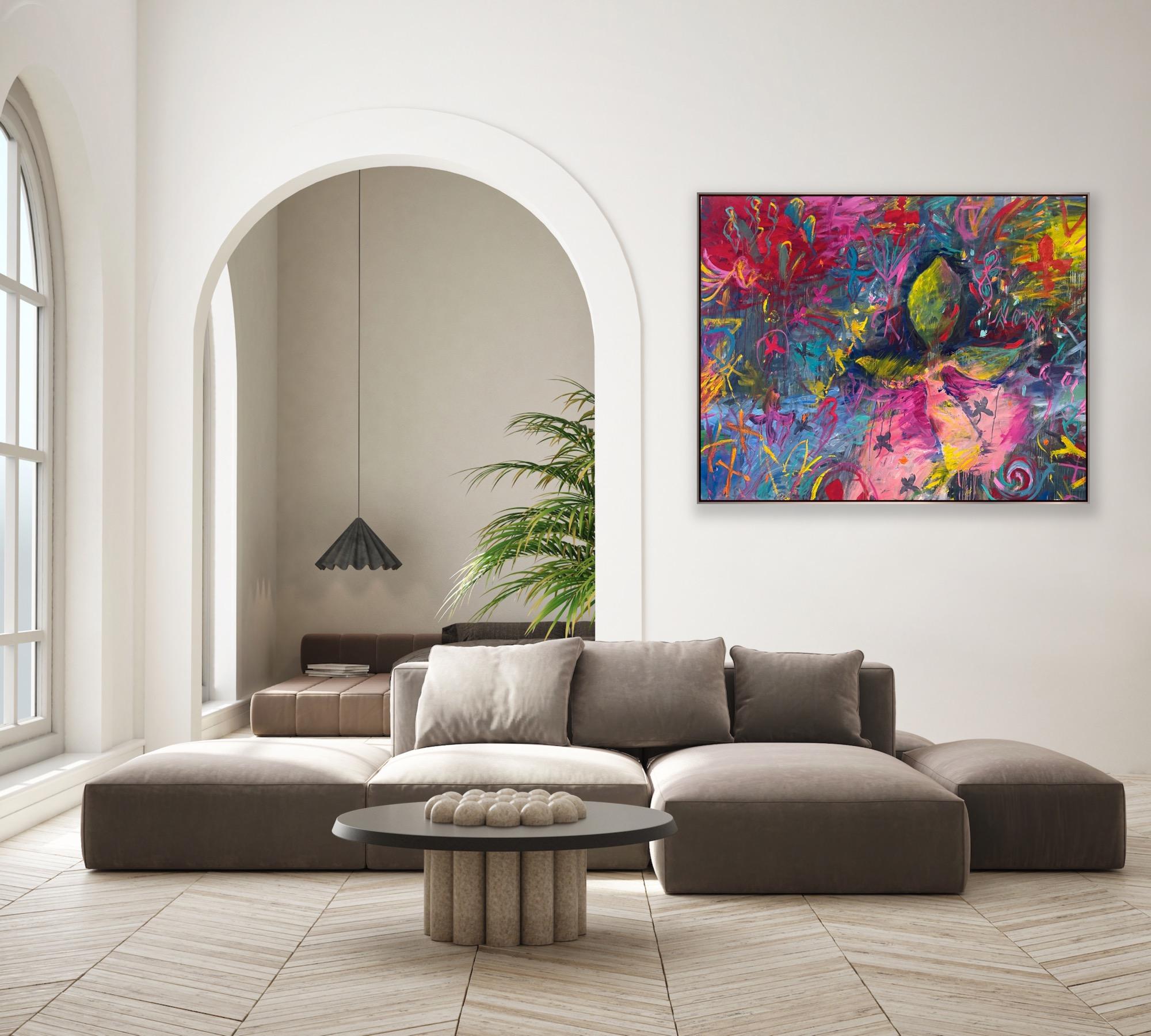 Neuer Stern (Grau), Abstract Painting, von Ford Crull