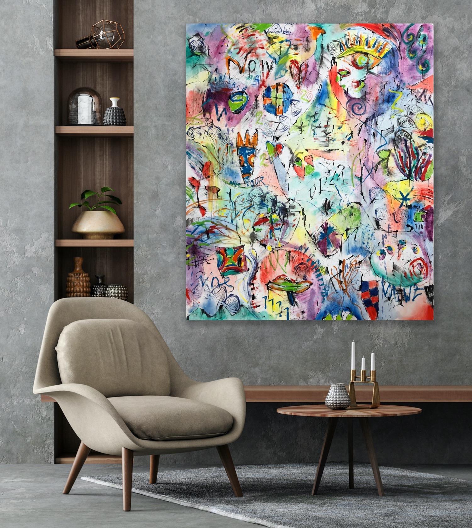 Say It Ain’t So - Gray Abstract Painting by Ford Crull