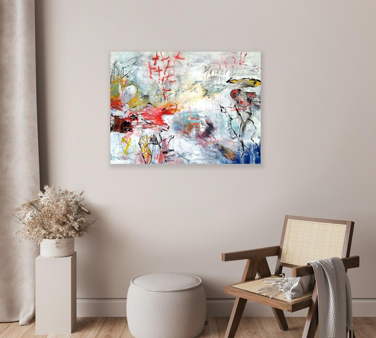 What Does It Take? - Gray Abstract Painting by Ford Crull