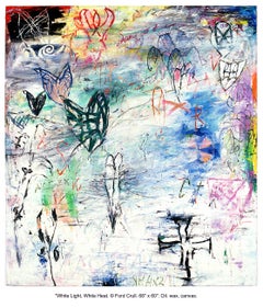 large colorful artwork WHITE LIGHT, WHITE HEAT - large colorful abstract painting with symbols