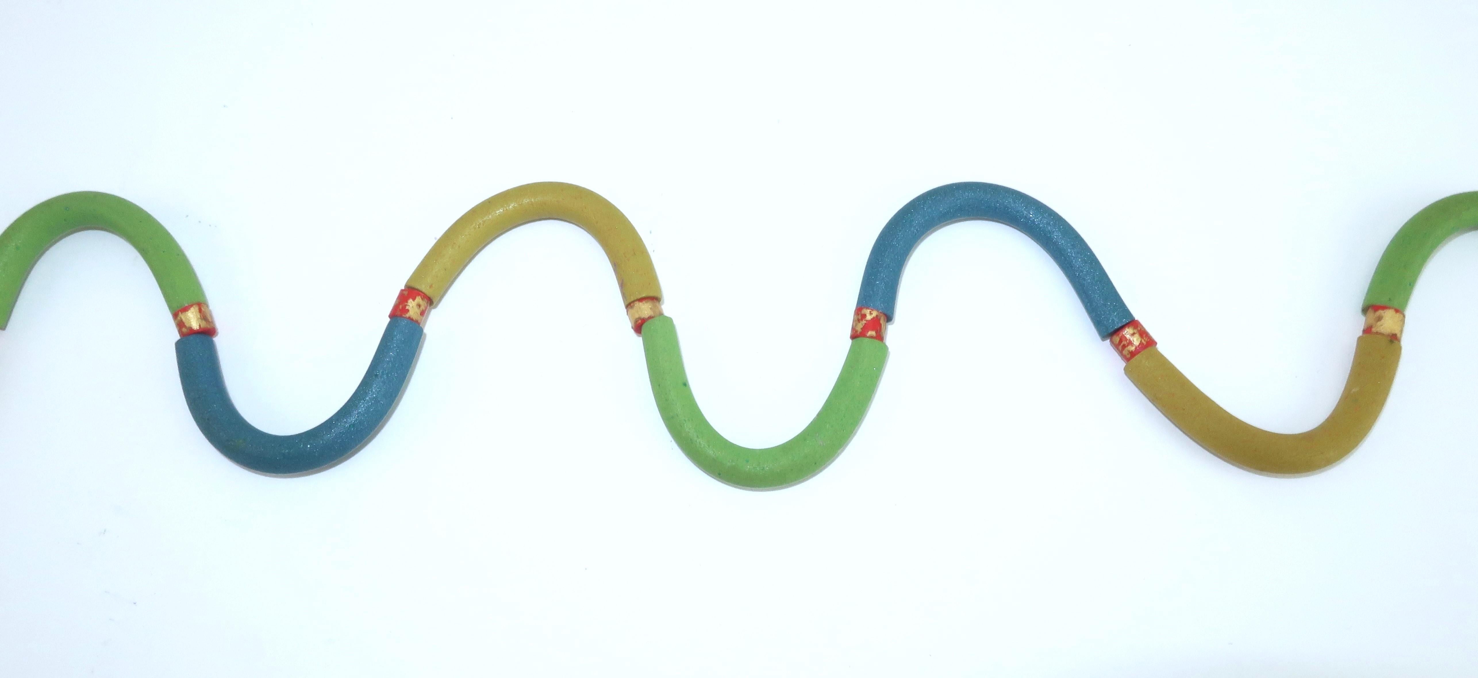 Ford & Forlano Sculptural Squiggle Bead Necklace, 1980's 5