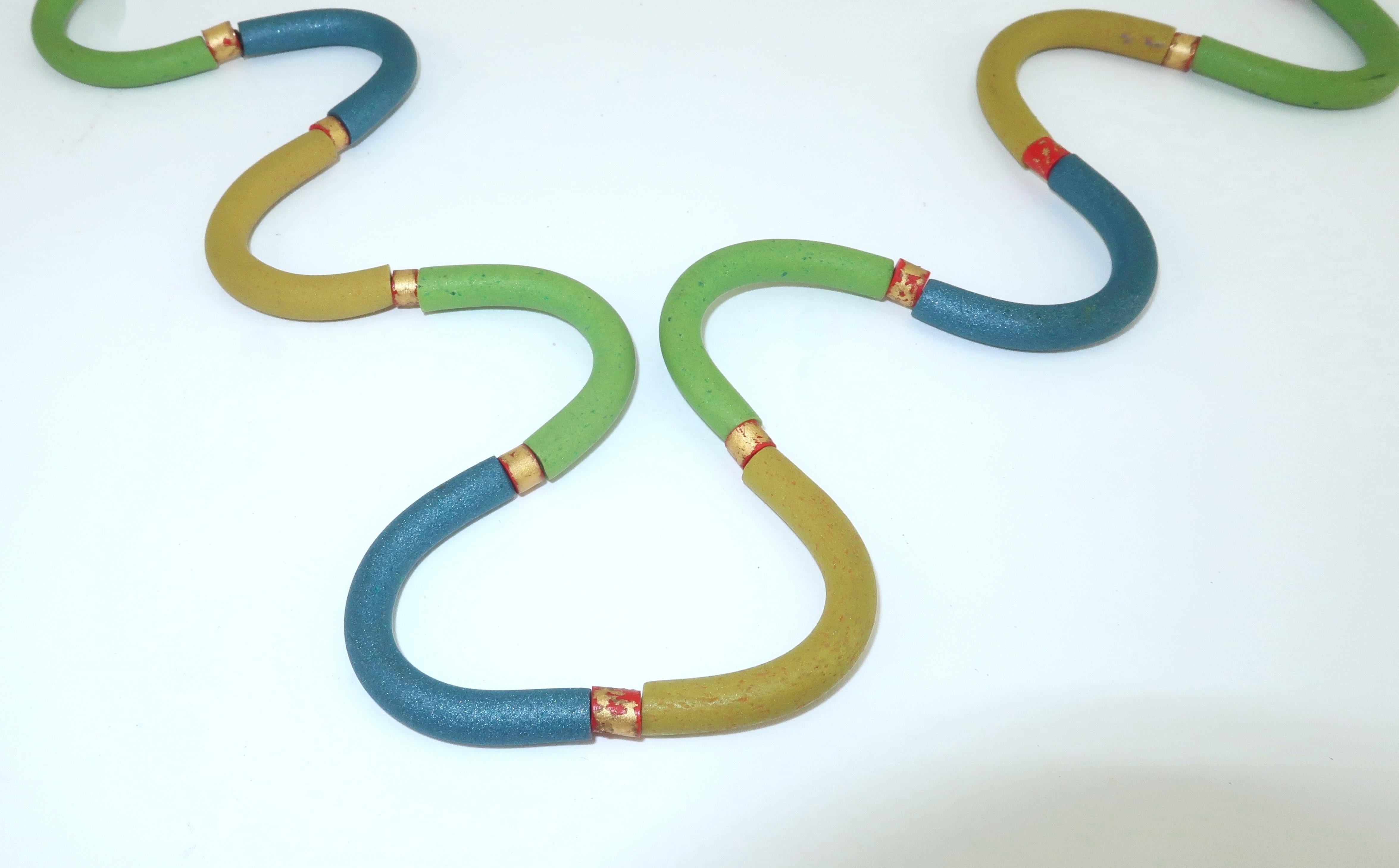 Ford & Forlano Sculptural Squiggle Bead Necklace, 1980's For Sale 4