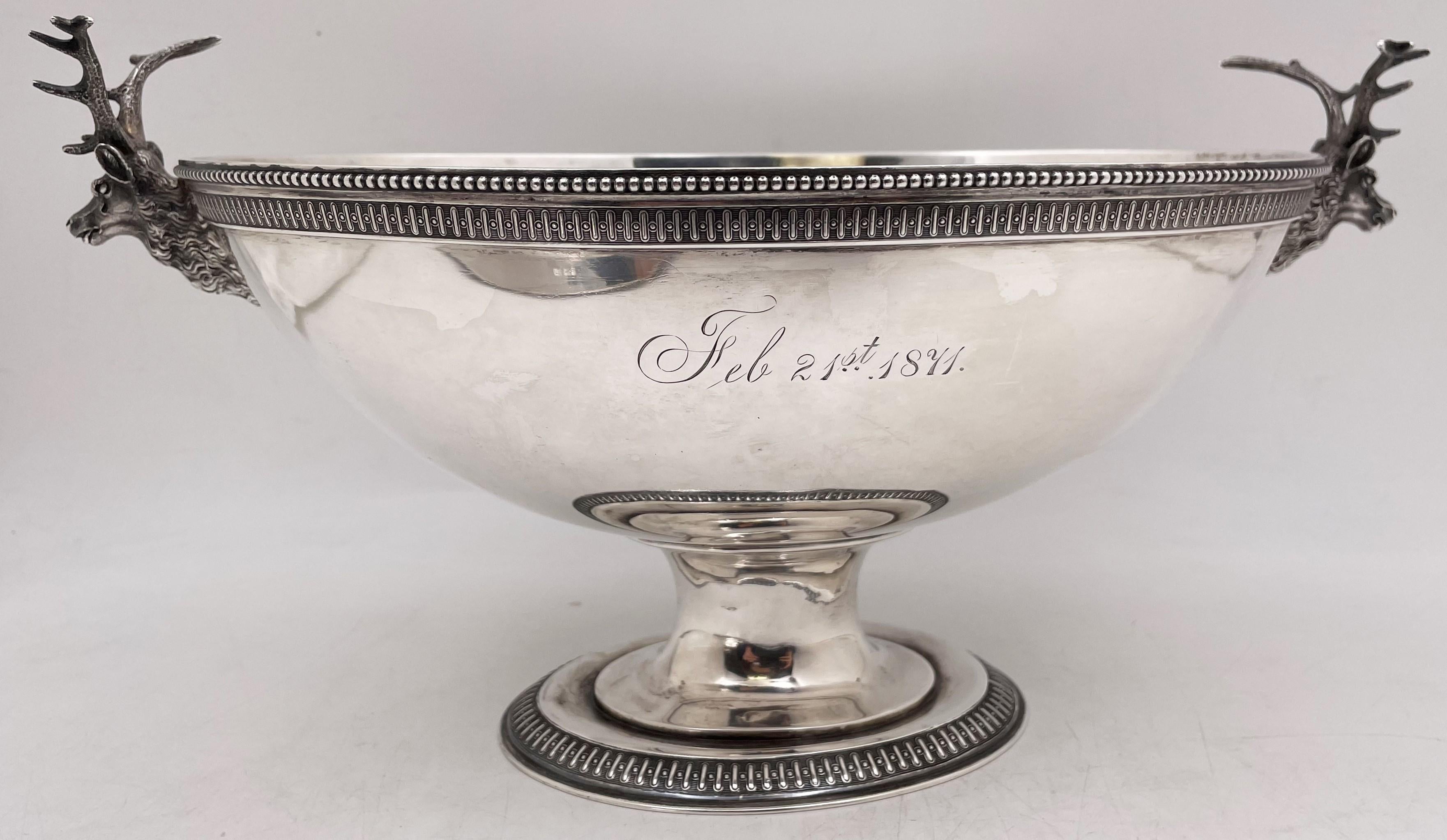 American Ford & Tupper 1871 Sterling Silver Stag Tureen with Deer Animal Motifs For Sale