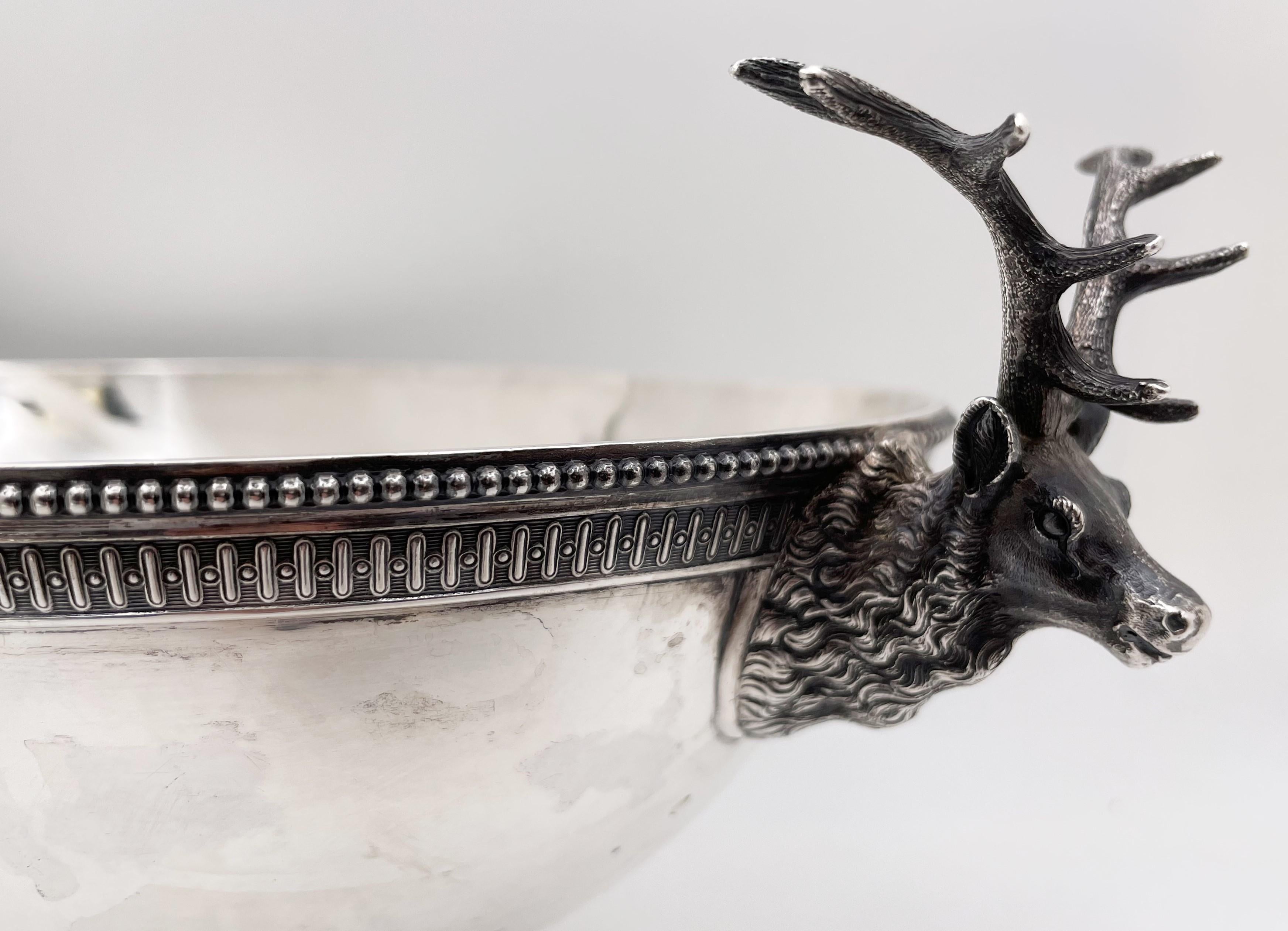 Ford & Tupper 1871 Sterling Silver Stag Tureen with Deer Animal Motifs In Good Condition For Sale In New York, NY
