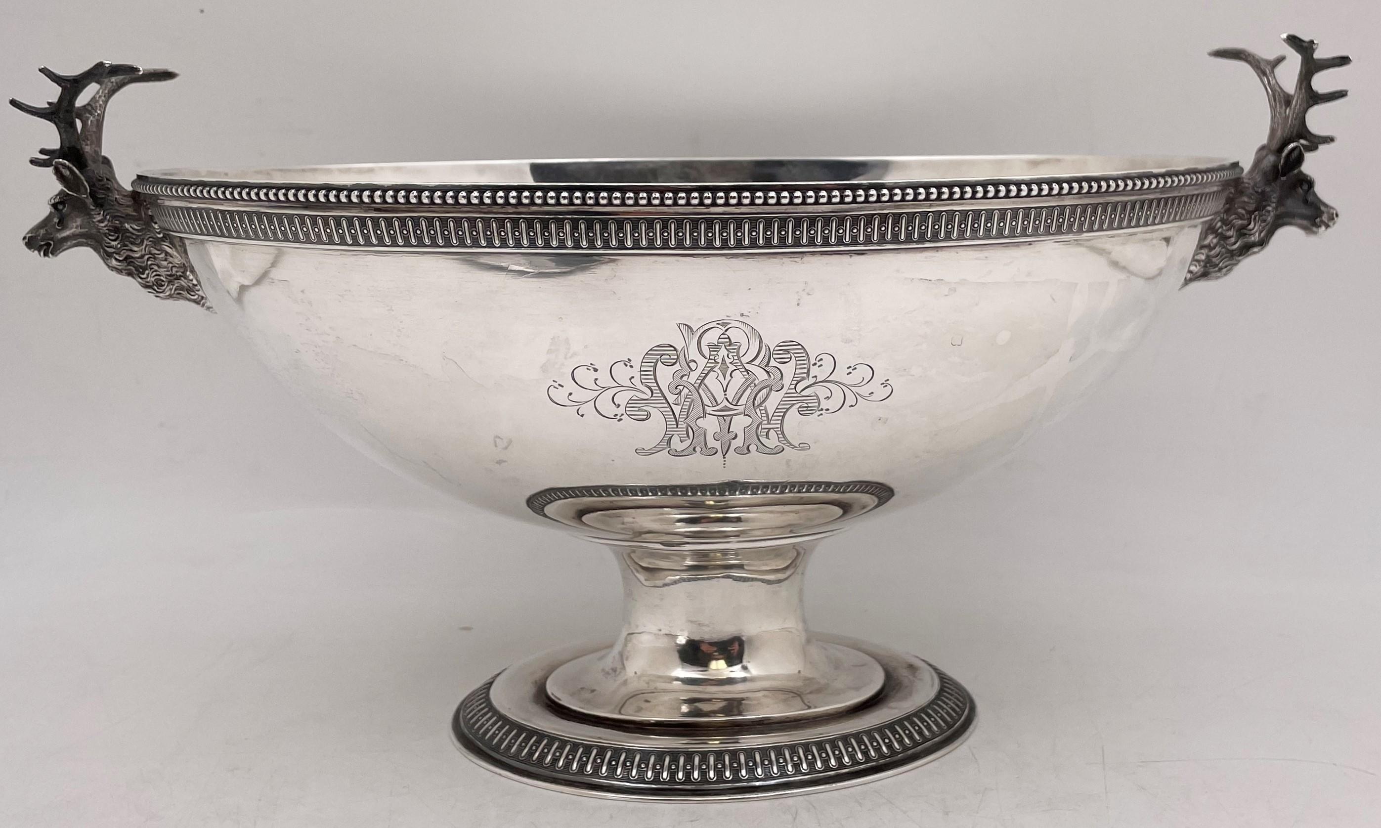 Late 19th Century Ford & Tupper 1871 Sterling Silver Stag Tureen with Deer Animal Motifs For Sale