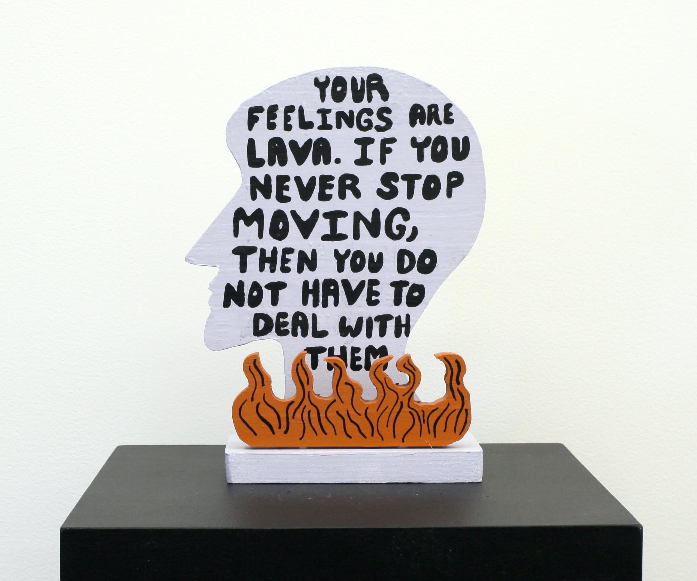 Ford William Figurative Painting – „Ihre Gefühle sind Lava“ (Flug)