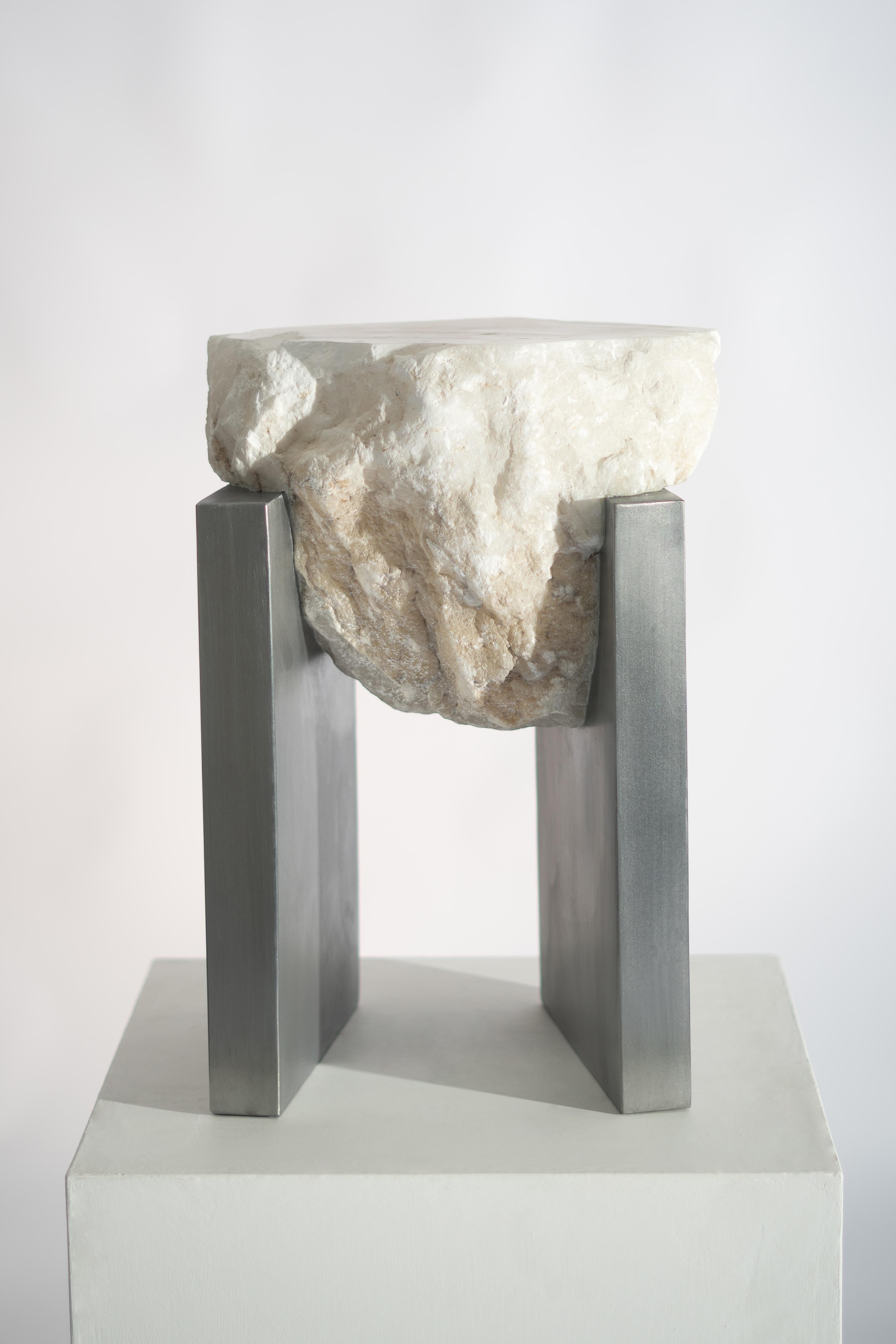 Taking a seat on this handmade stool from the 'Arrival' collection of Foreign Bodies feels like embarking on a journey through the cosmos. Drawing inspiration from asteroids, moons, and celestial bodies, it exudes a sense of wonder and