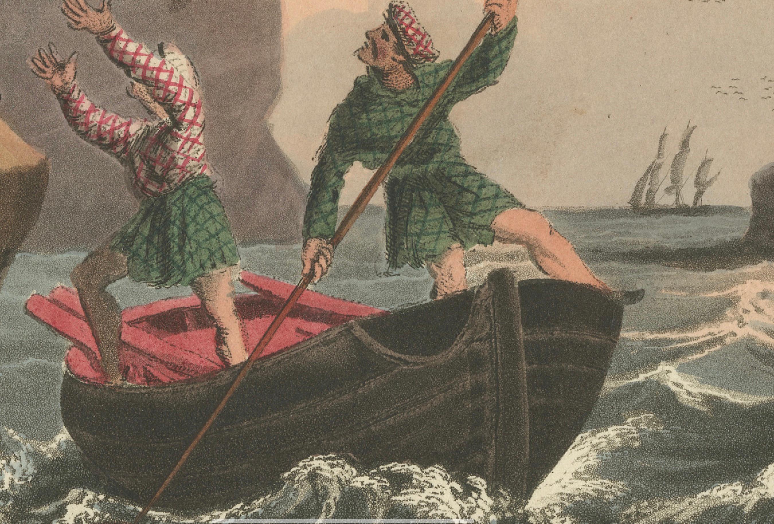 Foreign Field Sports: Bird Catching Aquatinta von Dubourg & Howitt, 1813 (Papier) im Angebot