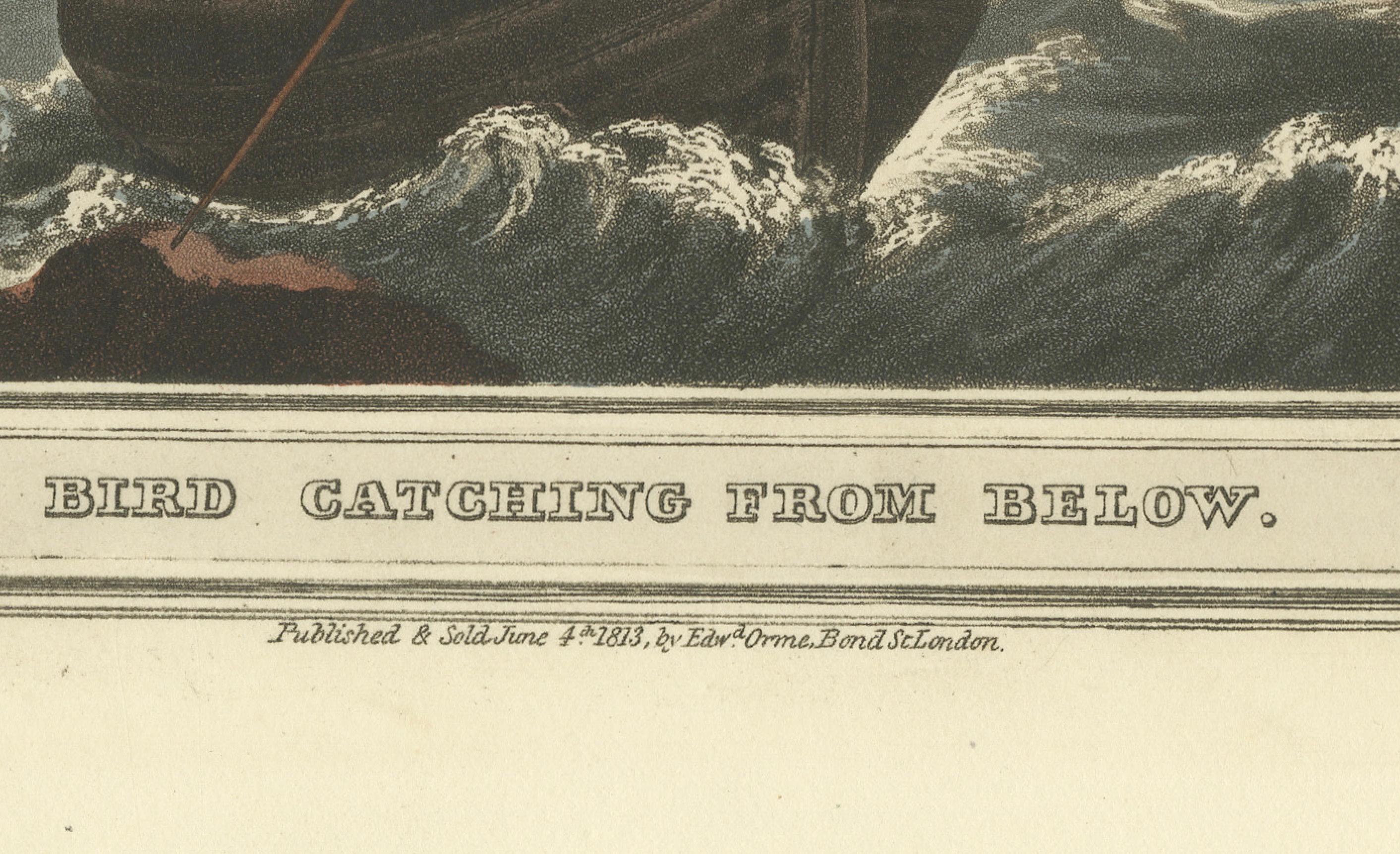 Foreign Field Sports: Bird Catching Aquatinta von Dubourg & Howitt, 1813 im Angebot 1