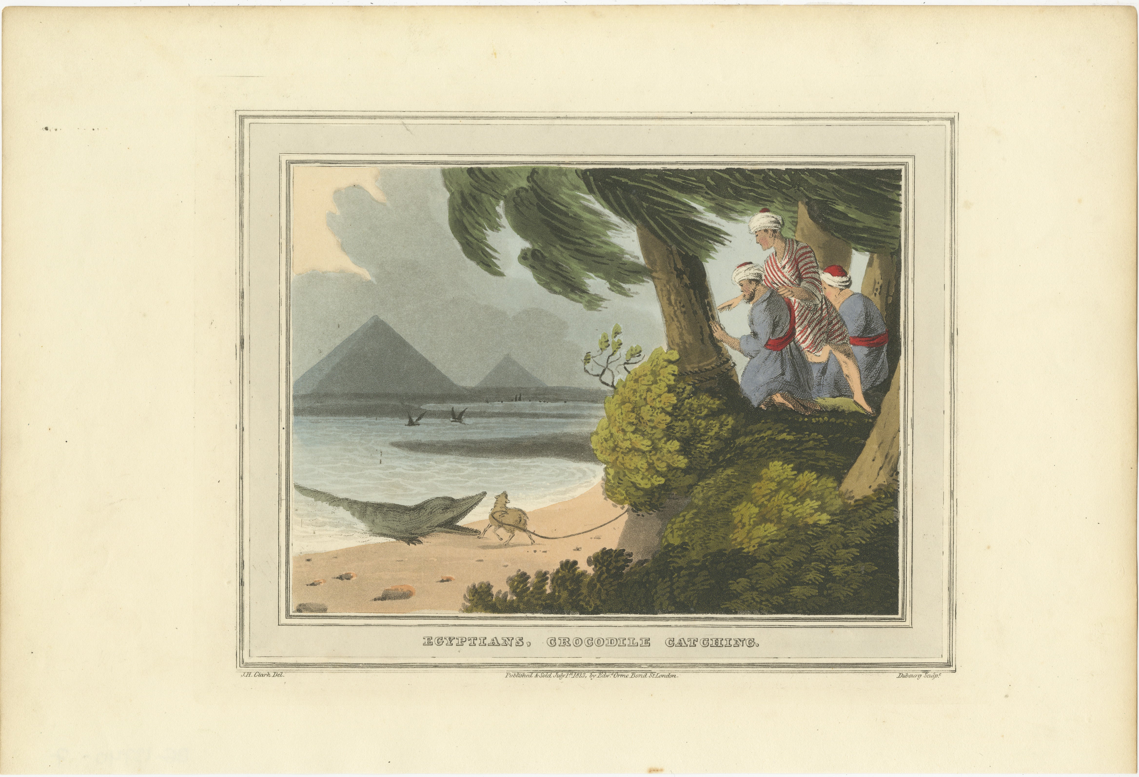 The image, an original antique aquatint, depicts 