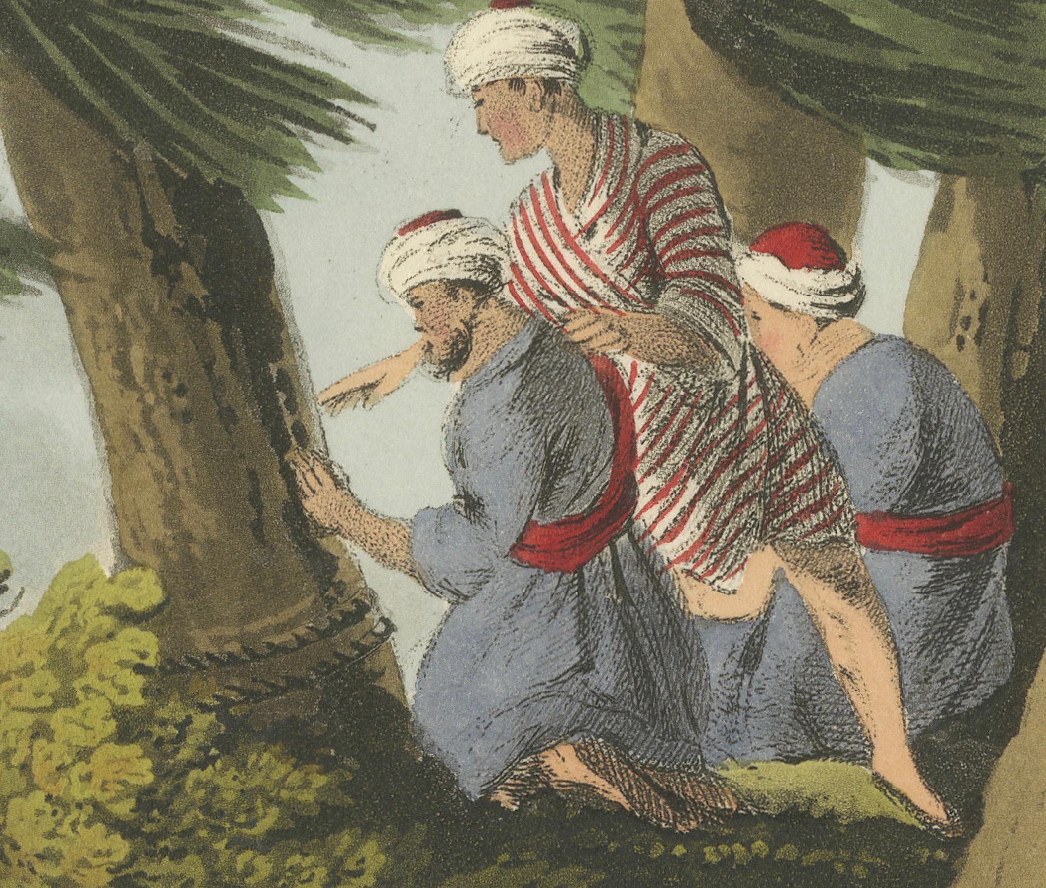 Early 19th Century Foreign Field Sports: Egyptians, Crocodile Catching by Dubourg & Howitt, 1813 For Sale