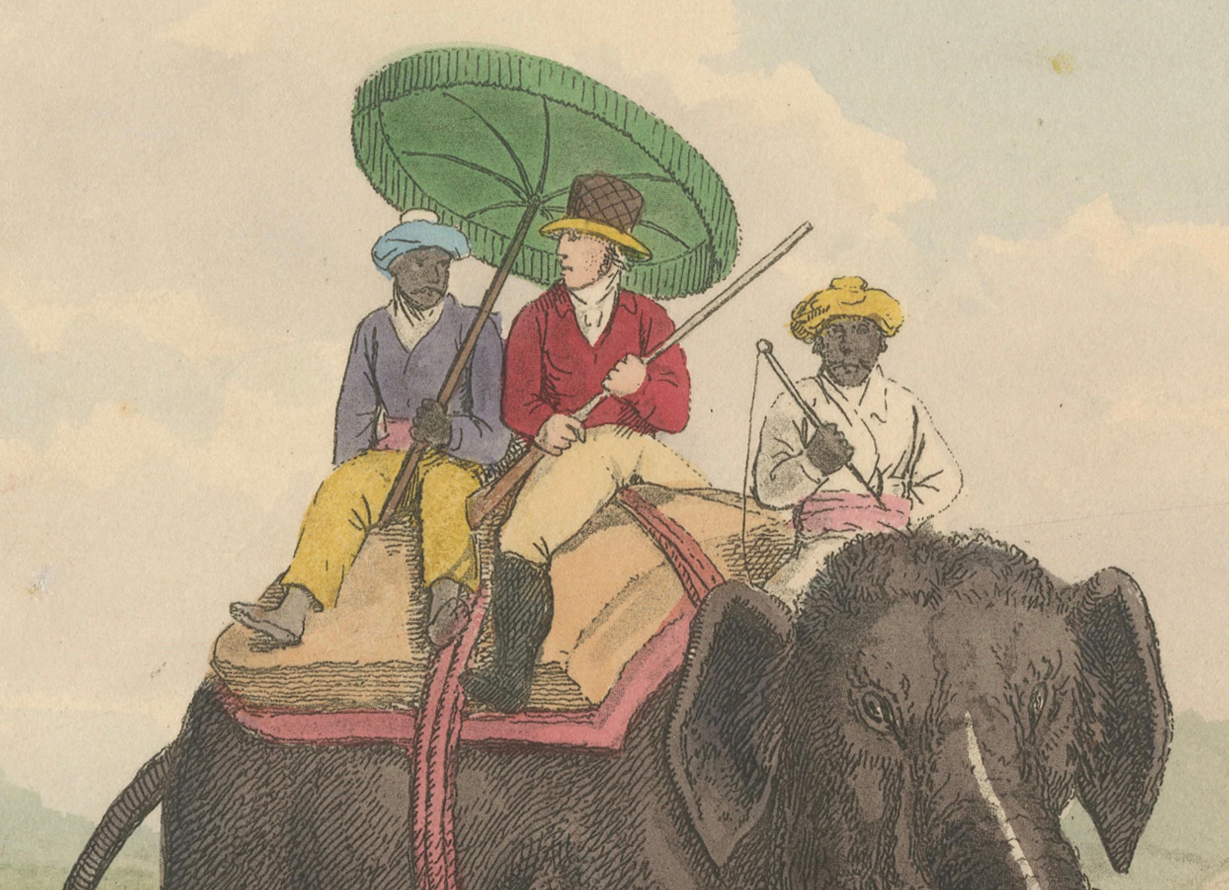 Foreign Field Sports: Hog Hunting In India Aquatinta von Dubourg & Howitt, 1813 (Frühes 19. Jahrhundert) im Angebot