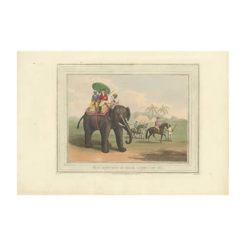 Foreign Field Sports: Hog Hunting In India Aquatint by Dubourg & Howitt, 1813
