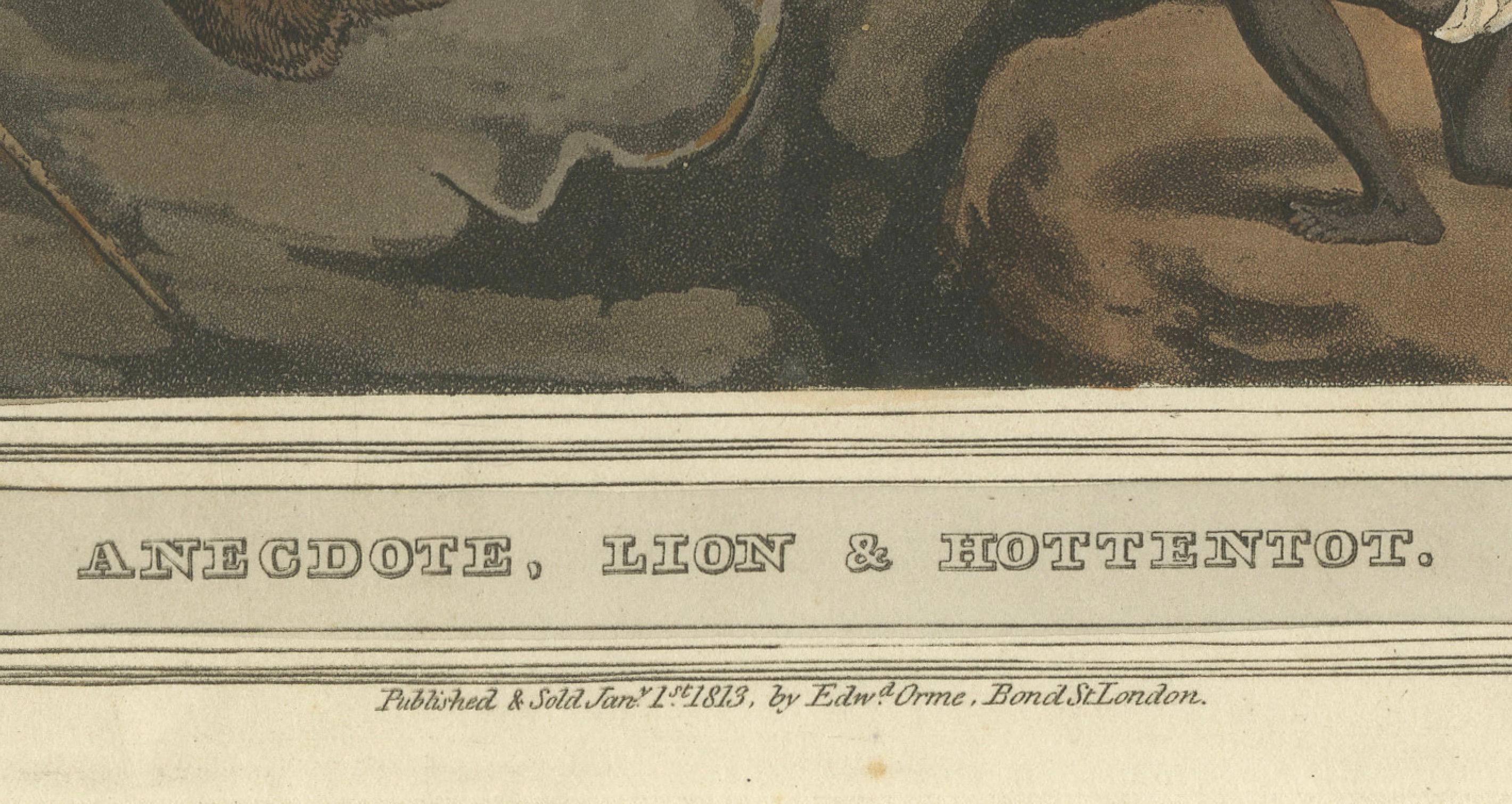 Sport da campo stranieri: Leone e Ottentotto Acquatinta di Dubourg, Merke & Howitt, 1813 in vendita 1