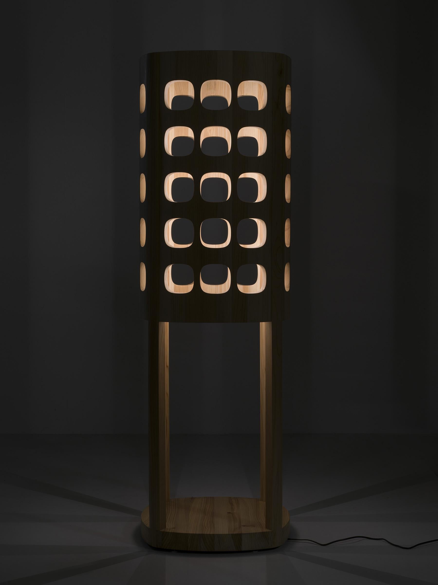 Forella Solid Wood Floor Lamp, Designed by Michele de Lucchi, Made in Italy In New Condition For Sale In Beverly Hills, CA