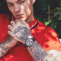 Foreseer - 41mm gun black mesh quartz watch gents