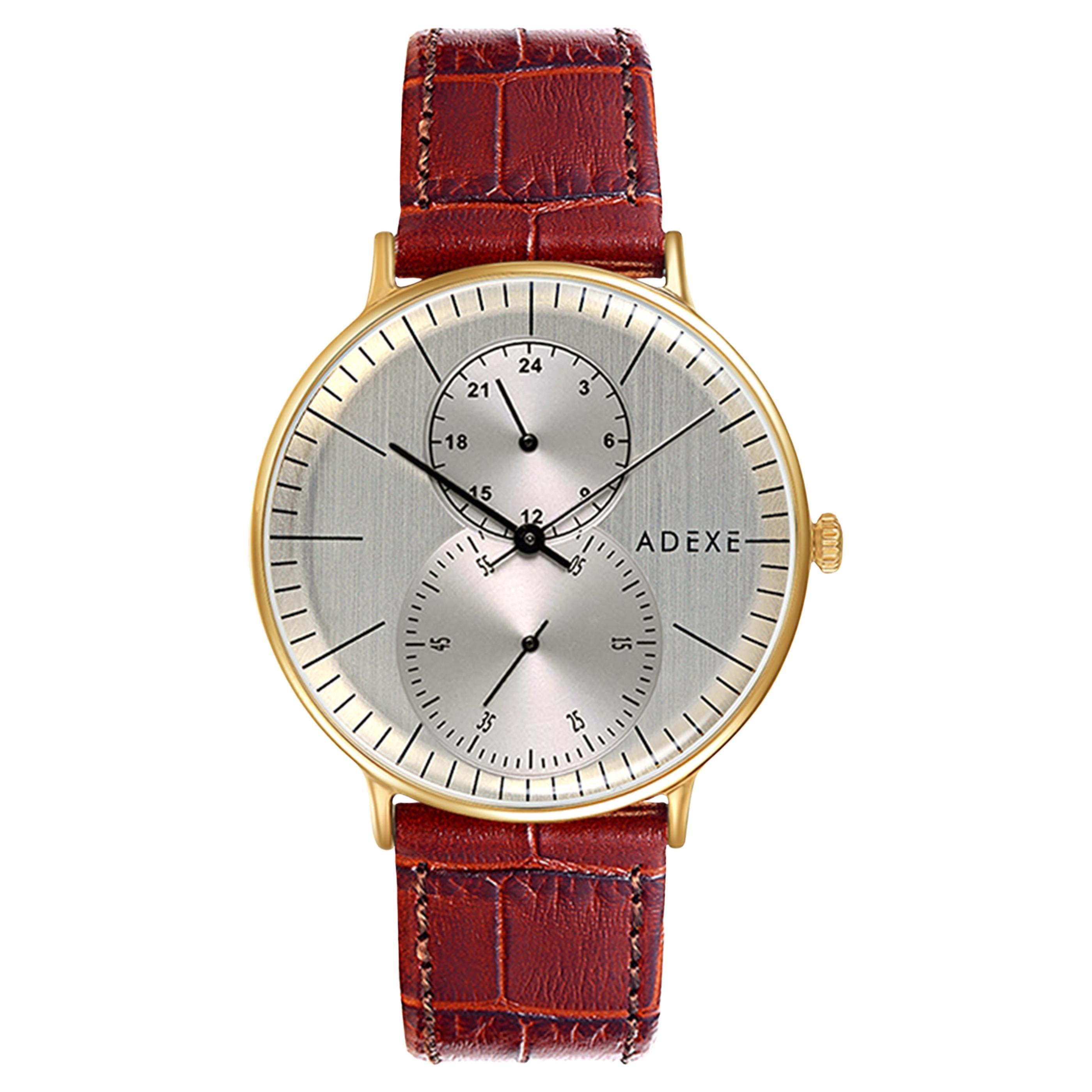 Foreseer - 41mm vintage brown quartz watch unisex For Sale