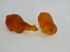 Foresight and Hindsight Pair of Resin Cast Polar Bears by Sascha Brastoff