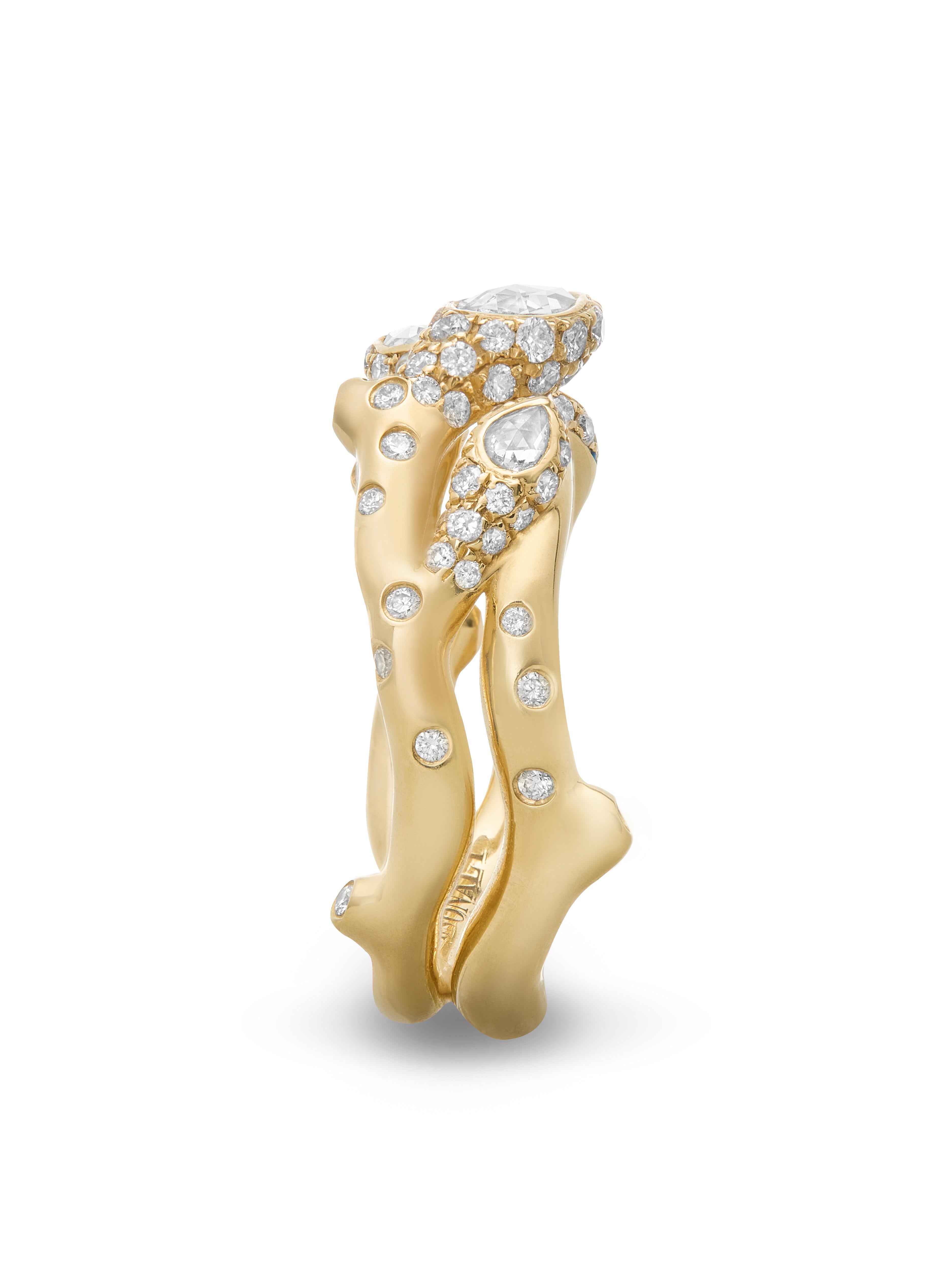 Im Angebot: FOREST ALT Fluss Bloom Ring – Gelbgold Diamant () 2