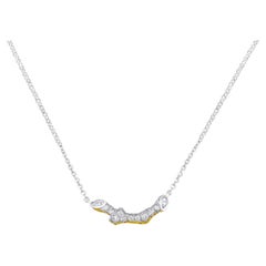 Forest ALT Woody Single Pendant Necklace, Platinum Diamond Yellow Sapphire