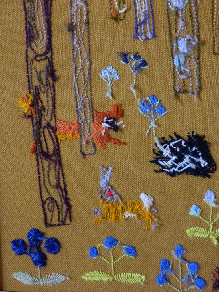 Forest Creatures Based on Crewel Needlework Kit by Erica Wilson at 1stDibs