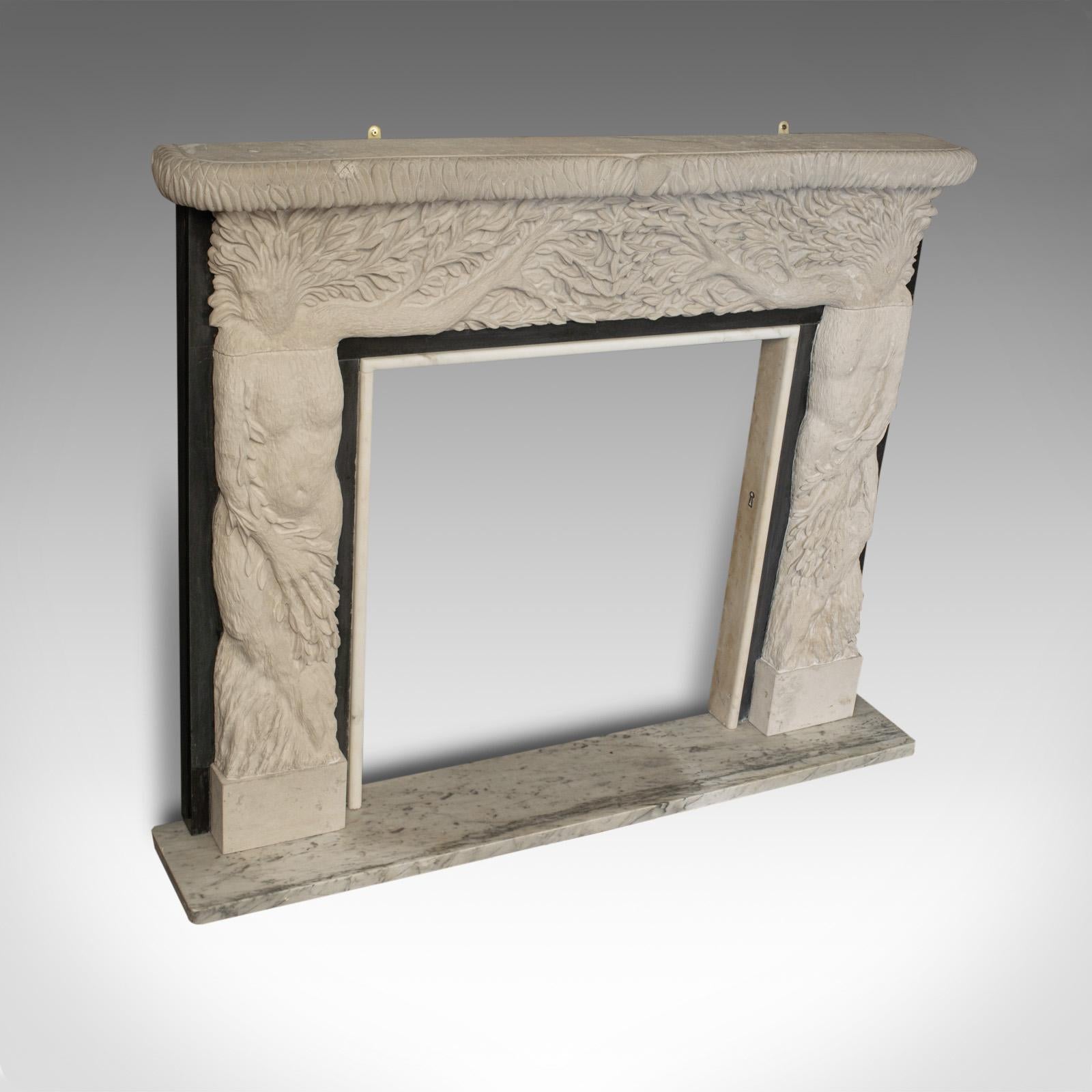 decorative stone fireplace