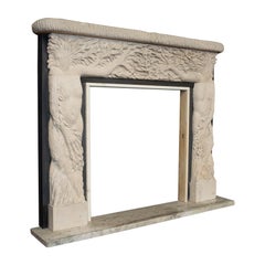 Used Forest Decorative Fire Surround, Mantelpiece, English, Portland Stone Fireplace