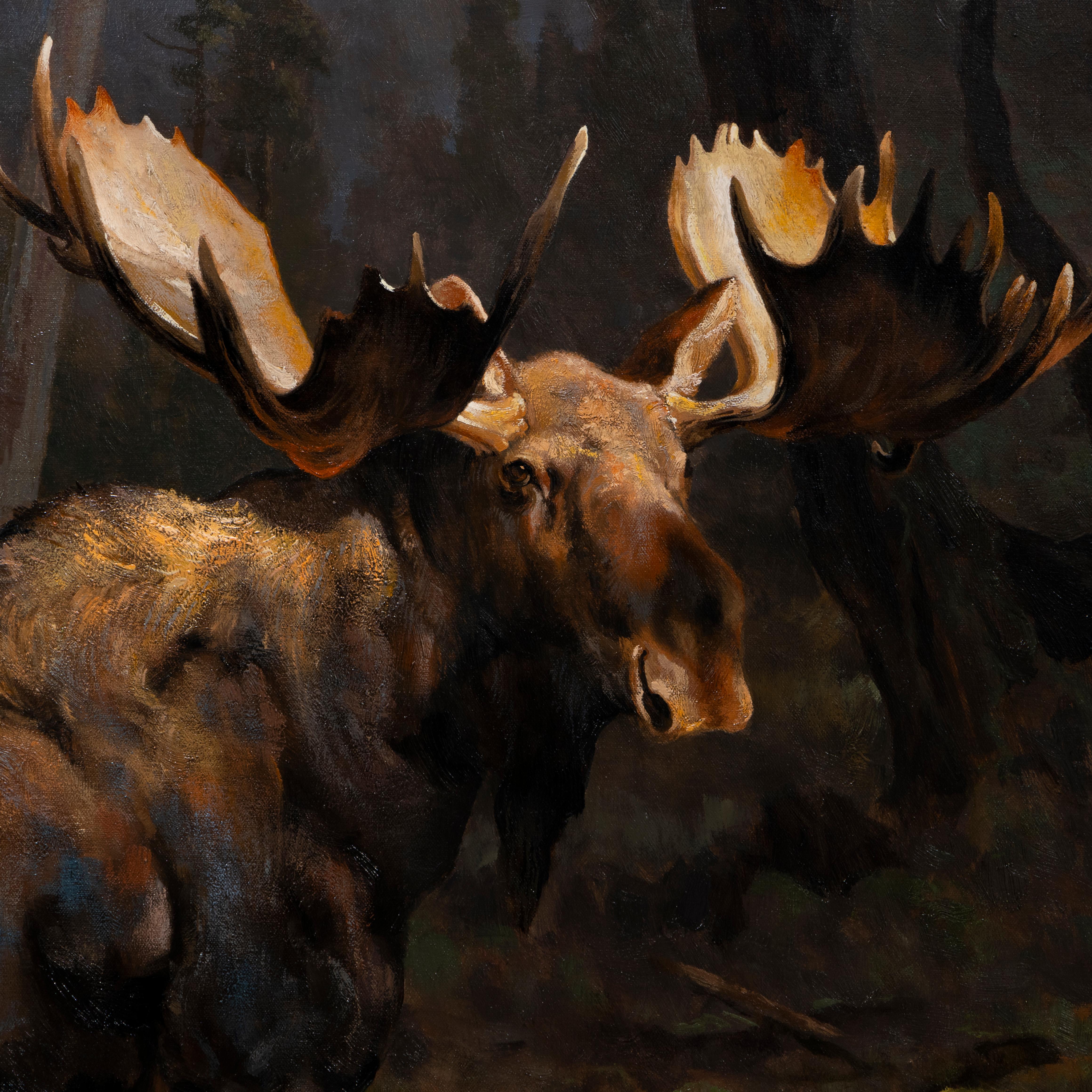Peinture à l'huile originale de Greg Parker intitulée « Forest Deep » Neuf - En vente à Coeur d'Alene, ID