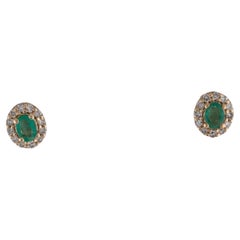 14K Smaragd & Diamant-Ohrstecker - Exquisiter Edelsteinschmuck, Timeless Style