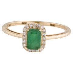  "Forest Ferns Emerald and Diamond Ring"
