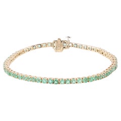 14K 2.85ctw Emerald Tennis Bracelet - Exquisite & Timeless Gemstone Elegance