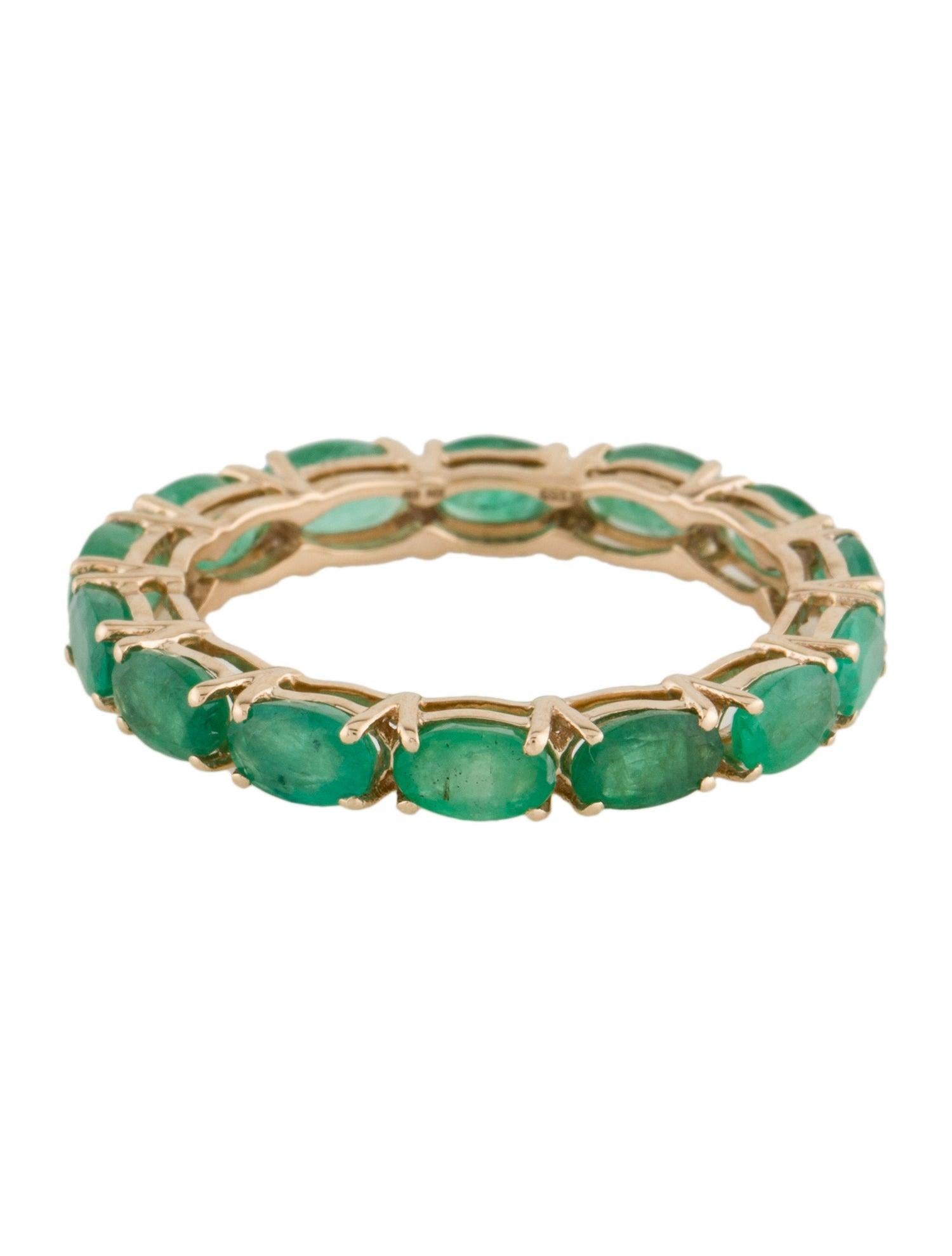 Exquisite 14K Gold 2,66ctw Smaragd Eternity-Ring - Größe 7,75 - Luxuriöser im Zustand „Neu“ im Angebot in Holtsville, NY