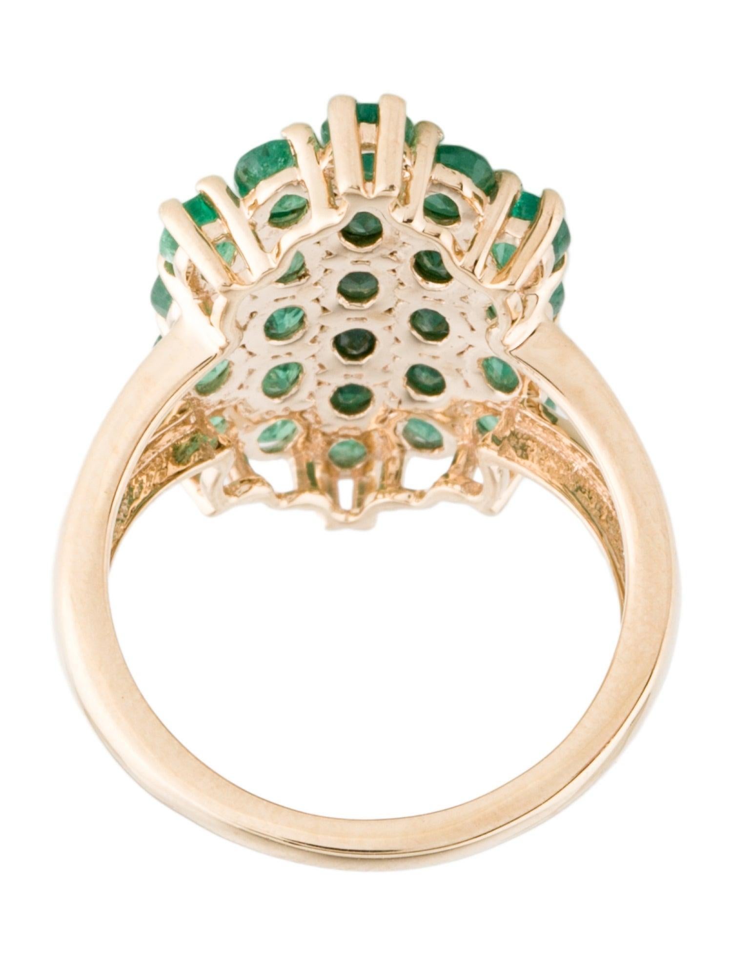 Gorgeous 14K Emerald Cocktail Ring - 2.59ctw Gemstones - Size 6.75 Vintage Ring In New Condition For Sale In Holtsville, NY