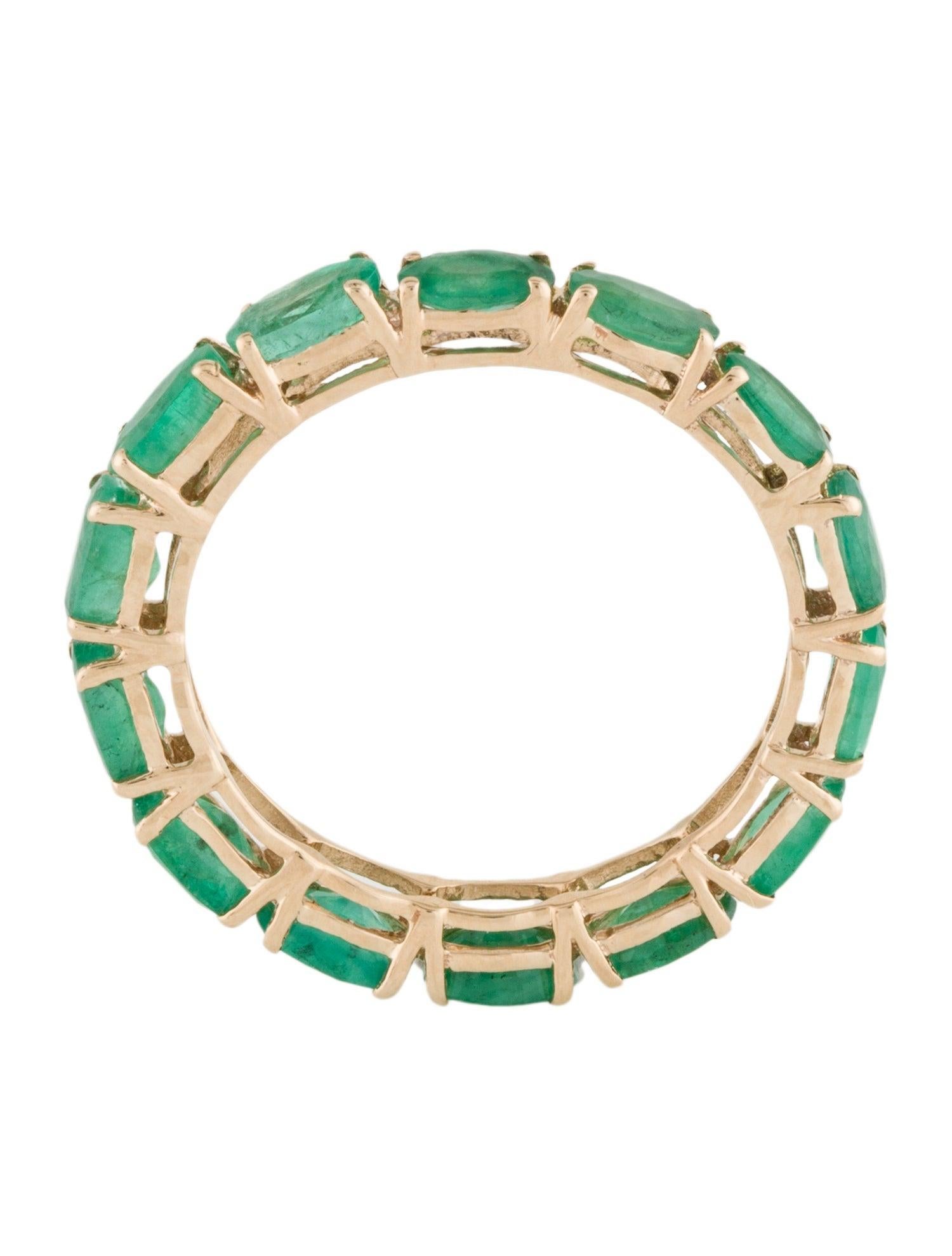 Exquisite 14K Gold 2,66ctw Smaragd Eternity-Ring - Größe 7,75 - Luxuriöser Damen im Angebot