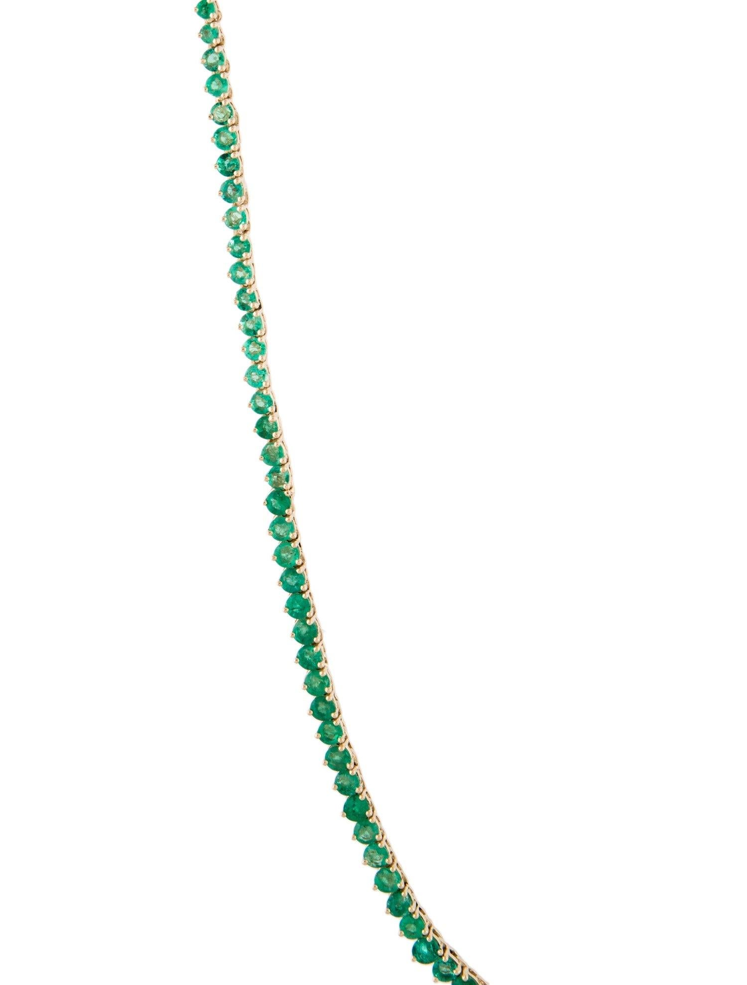 Brilliant Cut 14K Emerald Graduated Necklace: Exquisite Luxury Statement Jewelry Piece For Sale