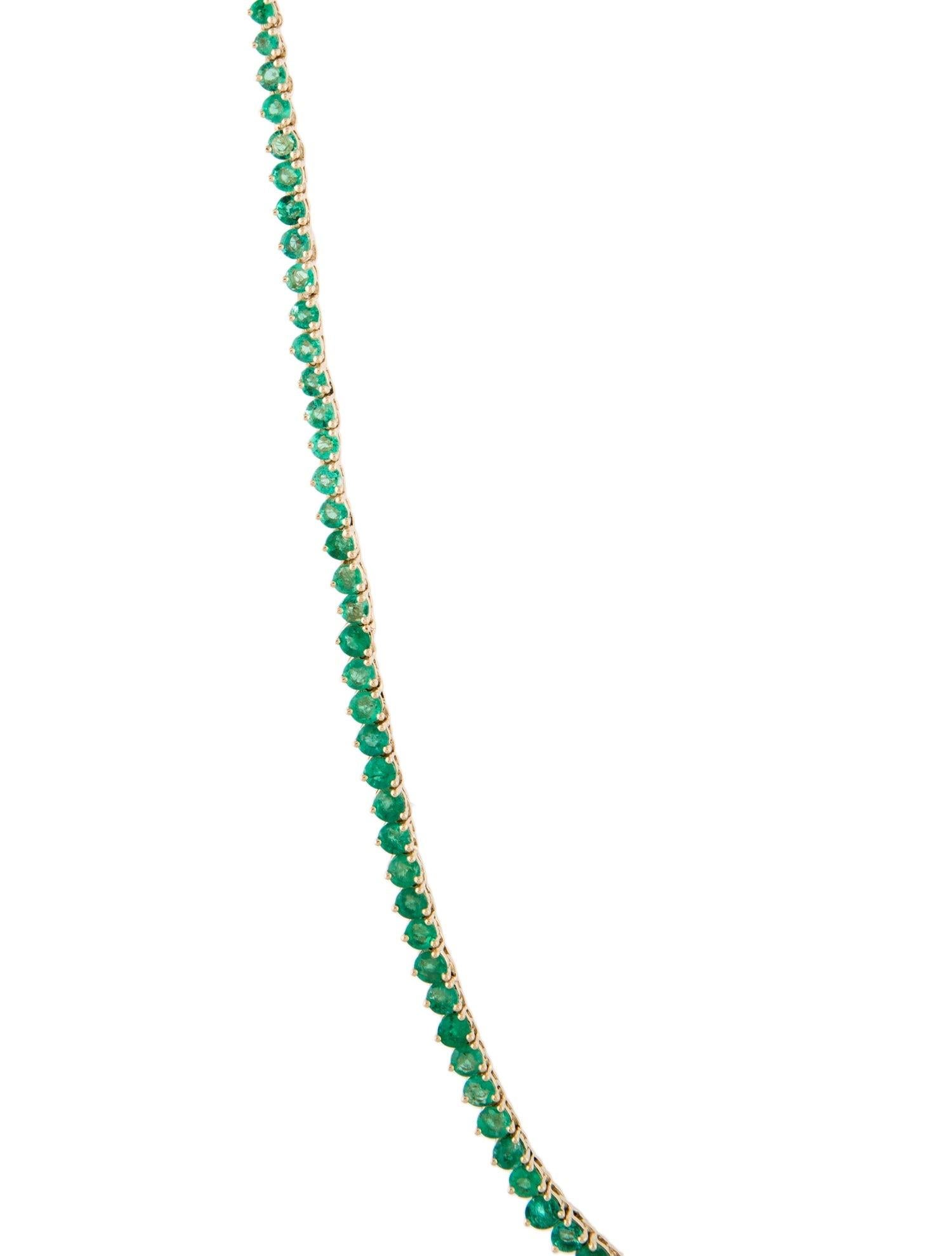 Women's 14K Emerald Graduated Necklace: Exquisite Luxury Statement Jewelry Piece For Sale