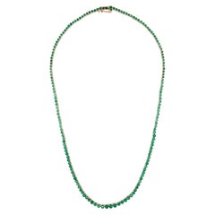 14K Emerald Graduated Necklace: Exquisite Luxury Statement Jewelry Piece