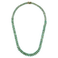 14K Emerald Graduated Collar Halskette: Exquisite Luxus-Statement-Schmuckstück