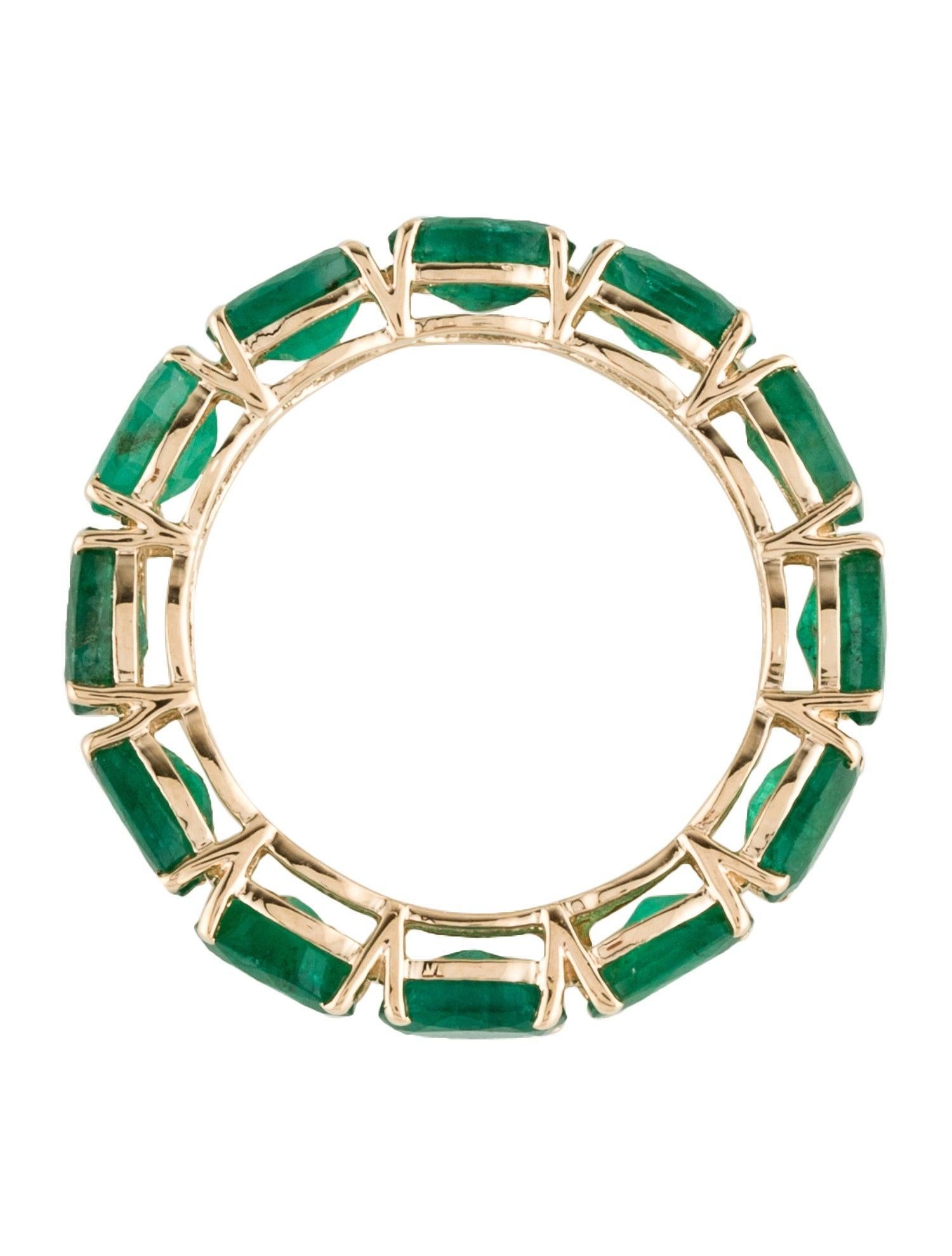 Exquisite 14K Gold 3.52ctw Emerald Eternity Band Ring - Size 8 - Luxury Jewelry In New Condition For Sale In Holtsville, NY