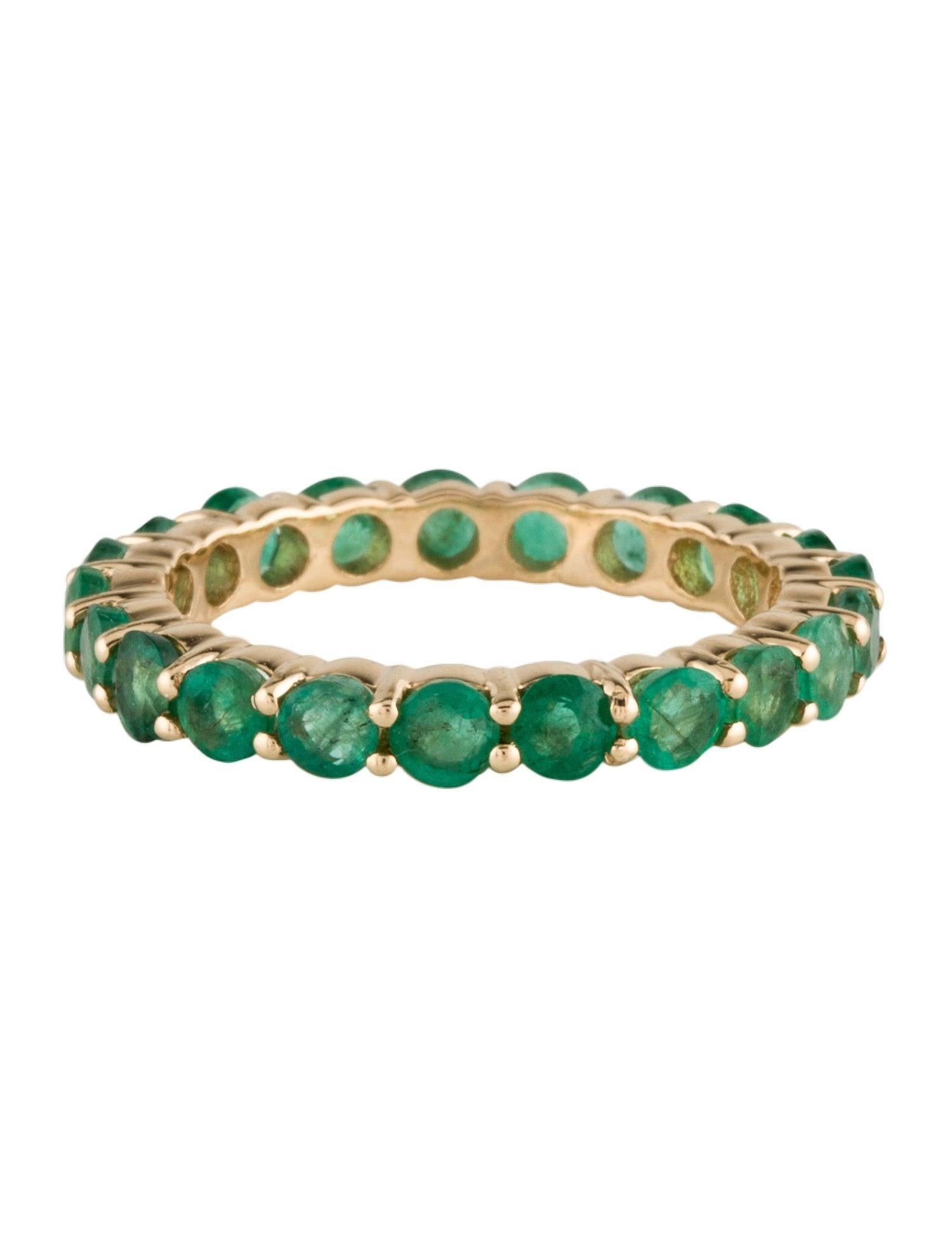 Brilliant Cut Exquisite 14K Emerald Eternity Band Ring 1.66ctw - Size 6.75 - Timeless Luxury For Sale