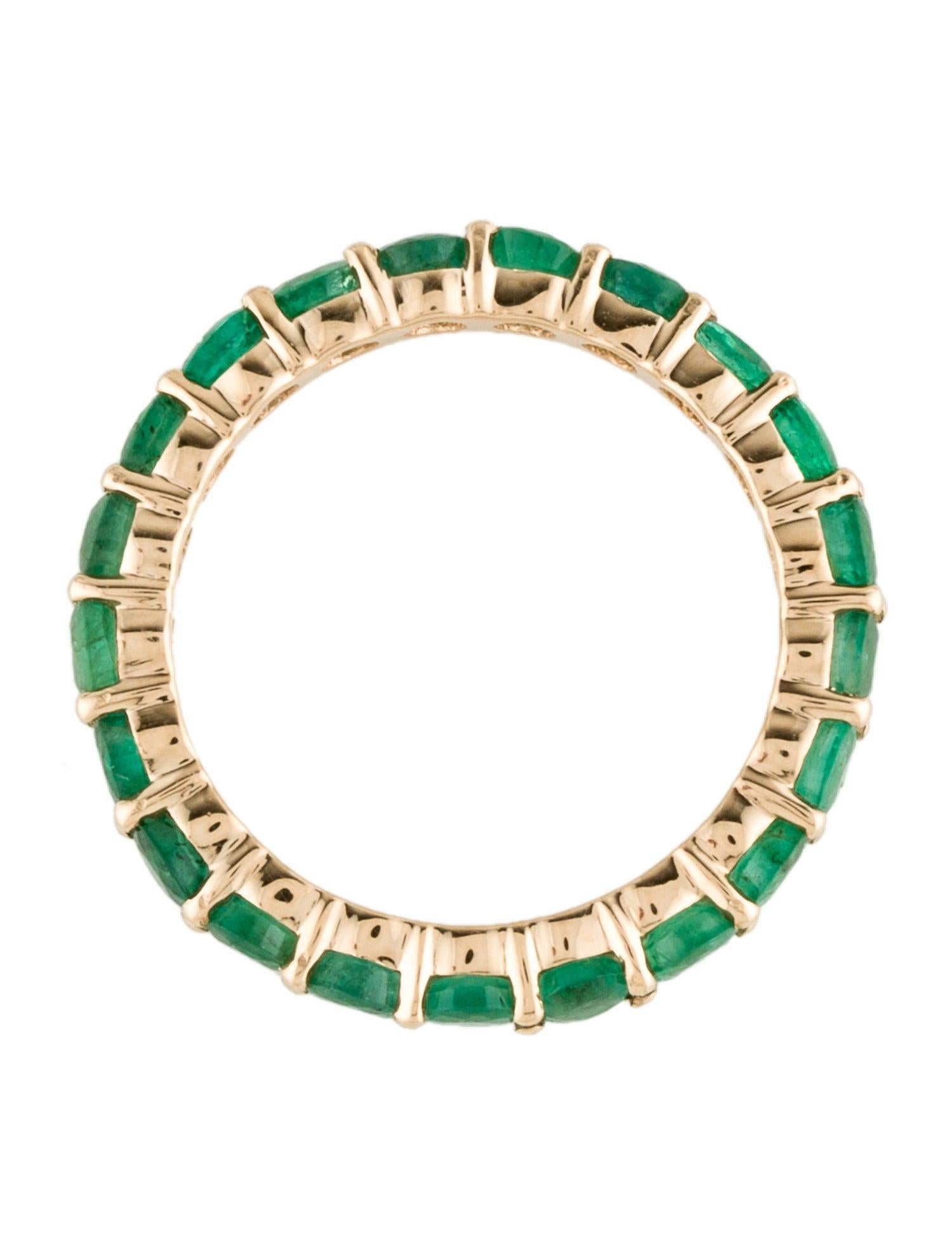 Exquisite 14K Smaragd Eternity Band Ring 1,66ctw - Größe 6,75 - Timeless Luxury im Zustand „Neu“ im Angebot in Holtsville, NY