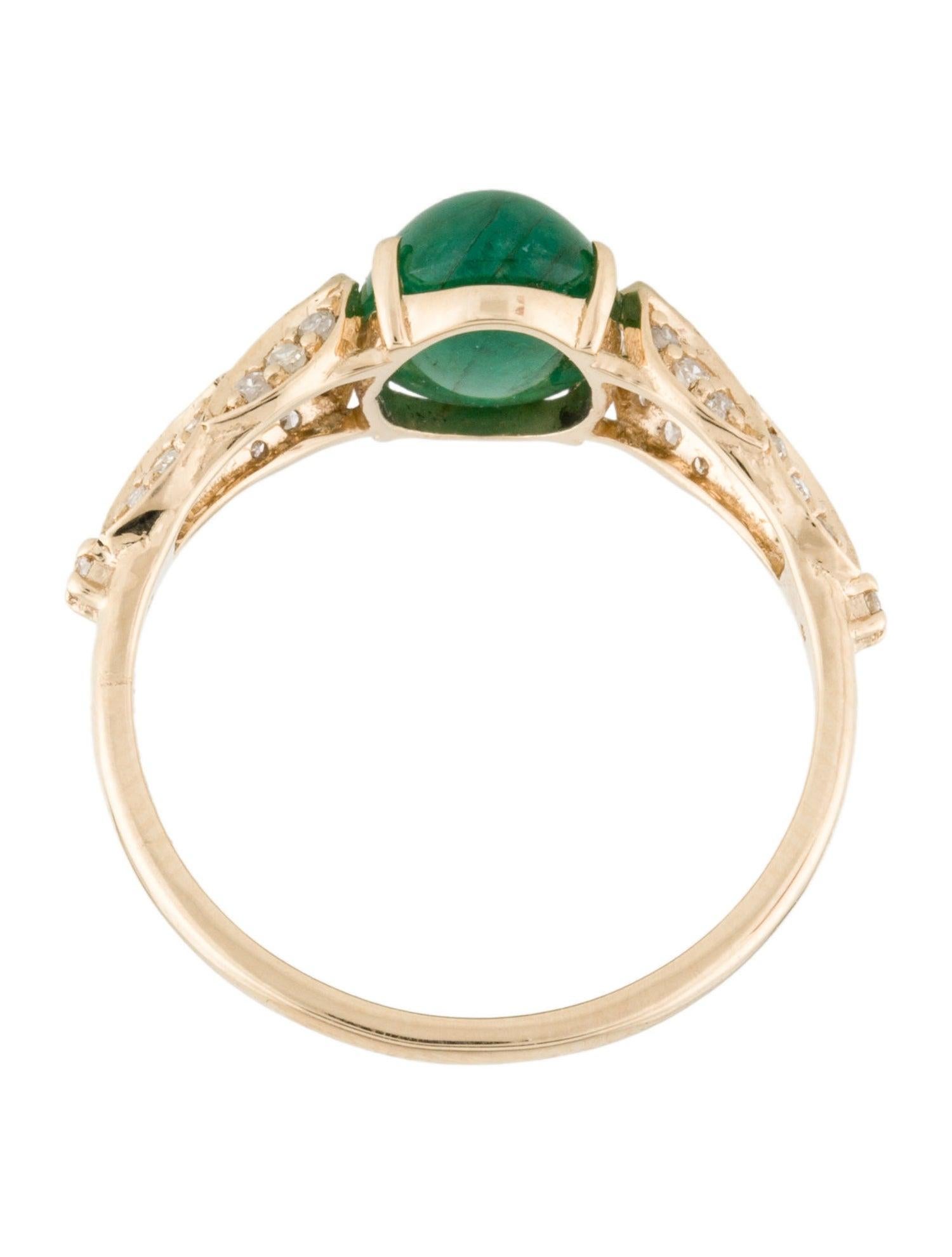 Luxurious 14K Emerald & Diamond Cocktail Ring - 2.90ct Gemstone - Size 8 In New Condition For Sale In Holtsville, NY