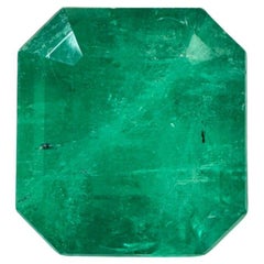 Forest Green 4.34 Carat Asscher Cut Muzo Colombian Emerald Gem - May Birthstone