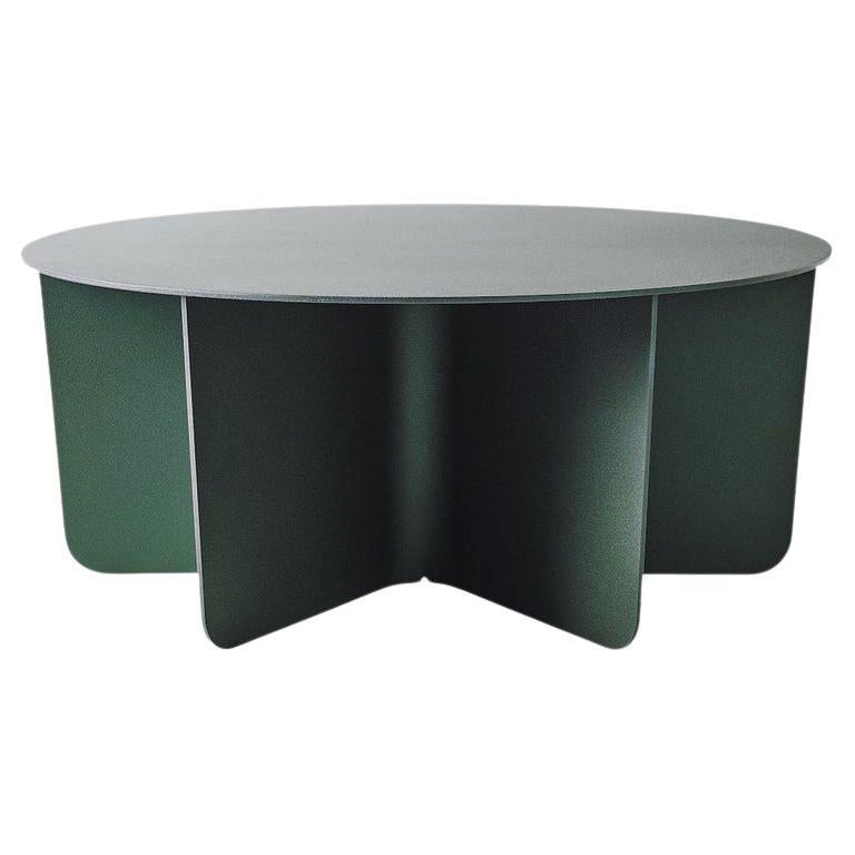 Forest Green Aluminum Round Coffee Table For Sale at 1stDibs