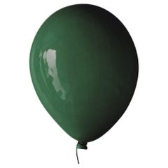 ArtArsouf Handmade Glossy Ceramic Balloon Sculpture, Forest Green, 12” height