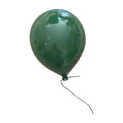 Forest Green ceramic balloon sculpture handmade for wall, ceiling -Medium size