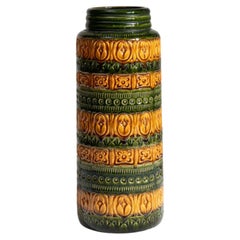 Forest Green Ceramic Vase from W. Germany, 1960s Vintage Design, 6.3"