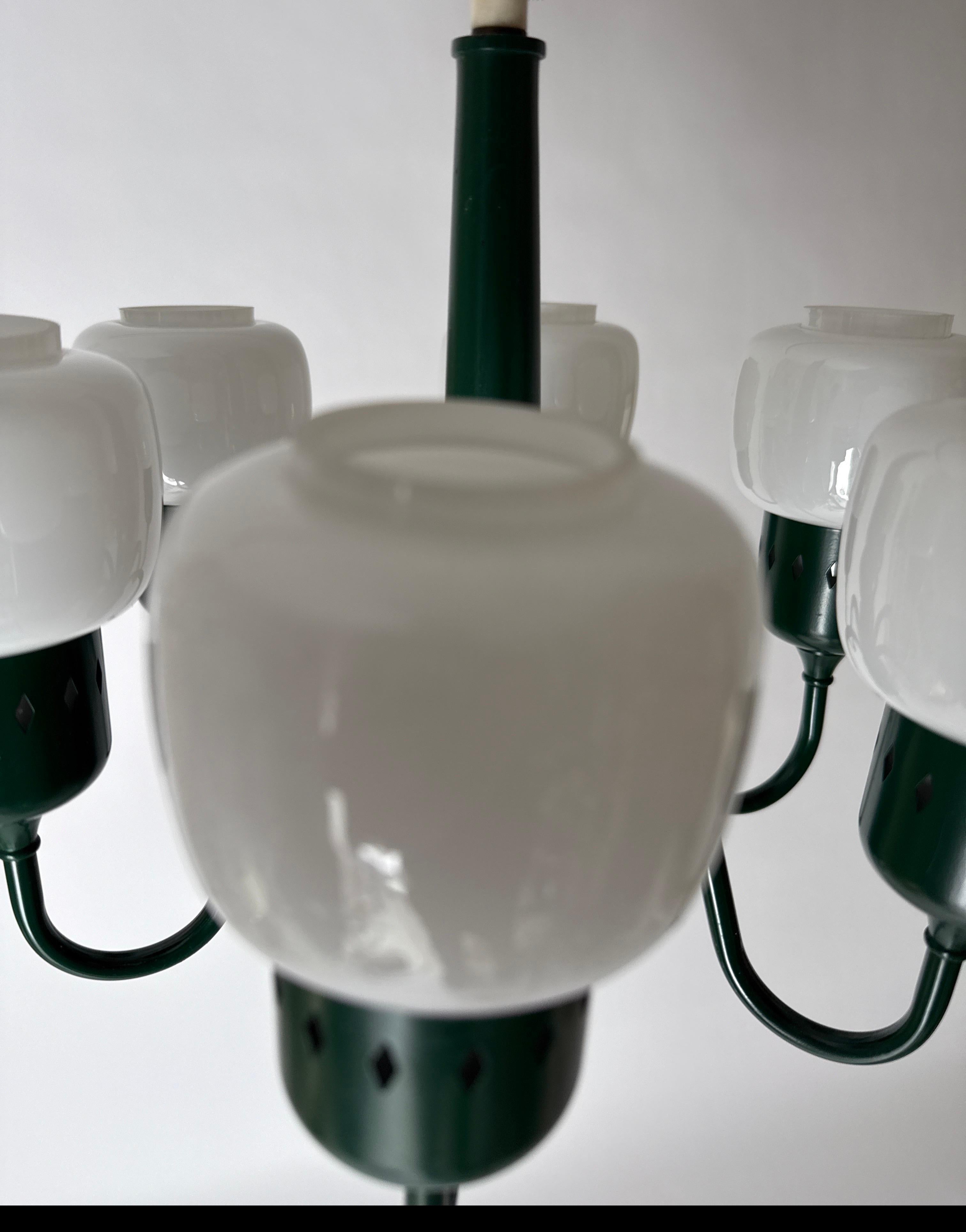 Fait main Lustre vert forêt de Hans-Agne Jakobsson Modèle 526 Suède 1970 en vente