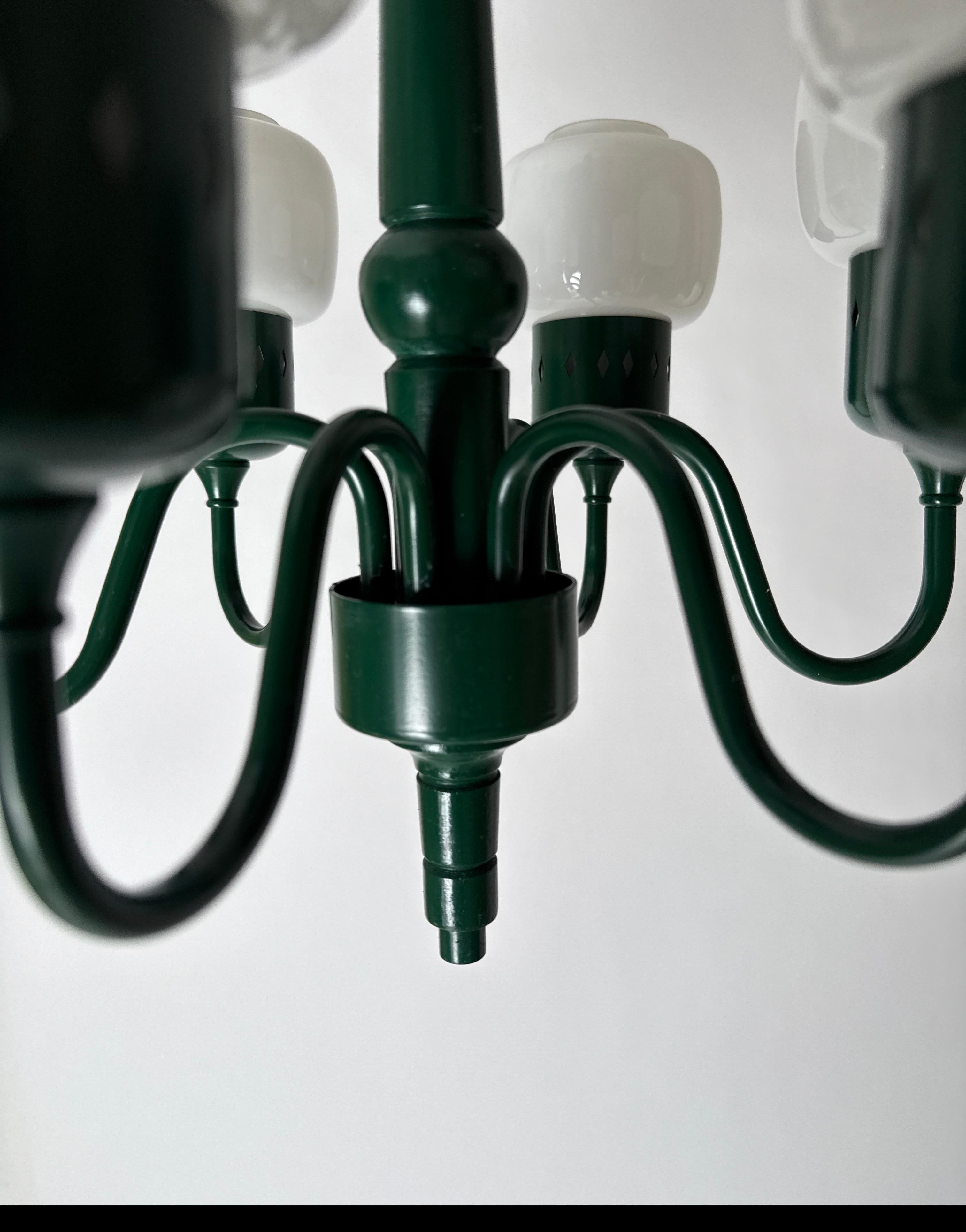 Lustre vert forêt de Hans-Agne Jakobsson Modèle 526 Suède 1970 Bon état - En vente à Hannover, DE