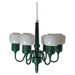 Forest Green Chandelier by Hans-Agne Jakobsson Model 526 Sweden 1970s